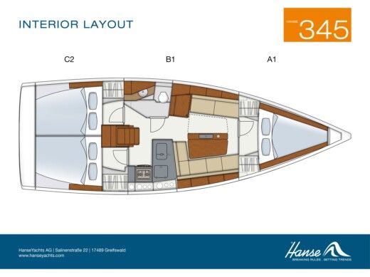 Sailboat HANSE 345 Plan du bateau
