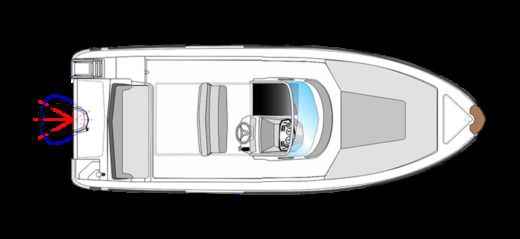 Motorboat Ranieri Voyager 23 S boat plan