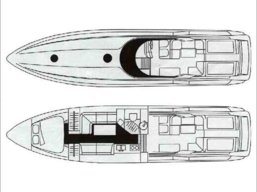 Motorboat Sunseeker Apache 45 Plano del barco