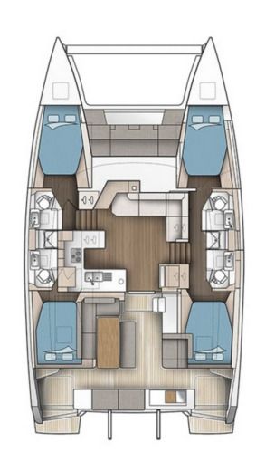 Catamaran Fountaine Pajot Astrea 42 Boat layout