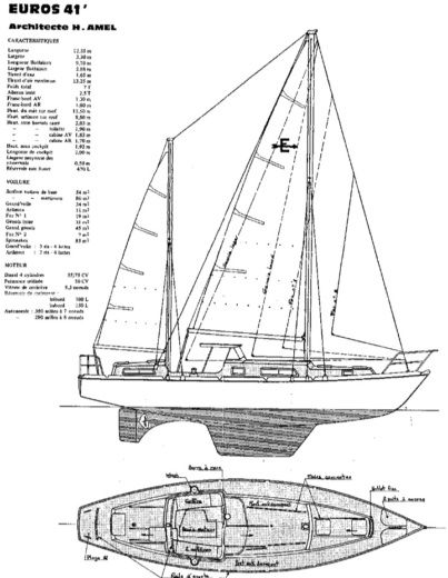 Sailboat Amel Euros boat plan