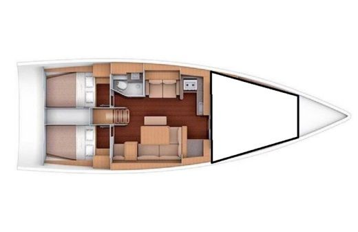 Sailboat Dufour Yacht 460 grand large Boot Grundriss