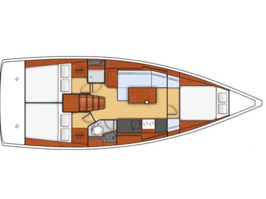 Sailboat BENETEAU OCEANIS 38 Boat layout