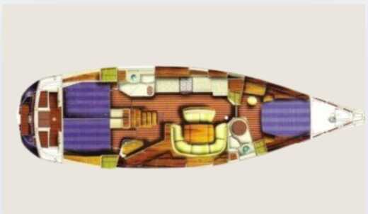 Sailboat Jeanneau Jeanneau Sun Odyssey 49 Σχέδιο κάτοψης σκάφους