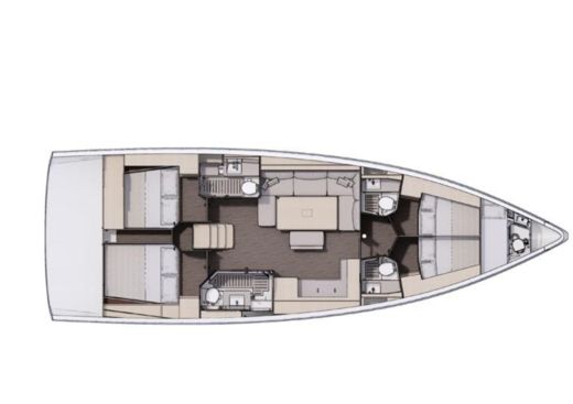 Sailboat Dufour 470 Plattegrond van de boot