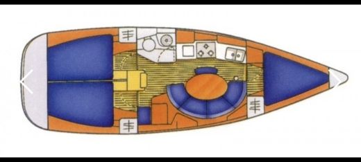 Sailboat Jeanneau Sun Odyssey 34.2 Plattegrond van de boot