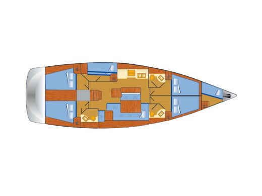 Sailboat  Oceanis 50 Plano del barco