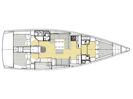 Sailboat DUFOUR 520 GL Plattegrond van de boot