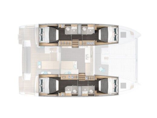 Catamaran  Lagoon 43 Boot Grundriss