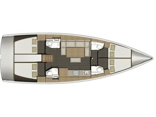 Sailboat DUFOUR 460 Grand Large Plattegrond van de boot