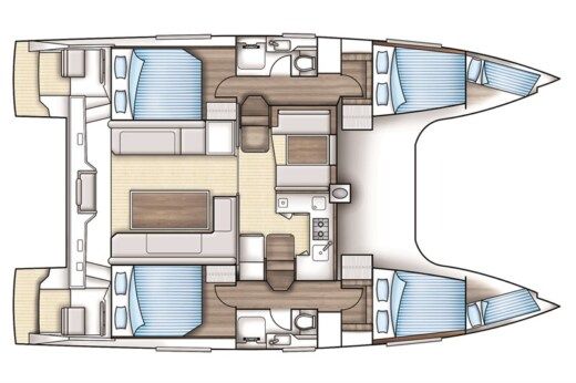 Catamaran Nautitech 46 Fly Boat layout