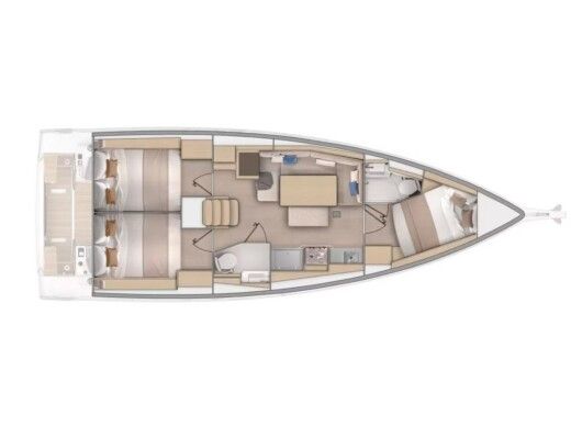 Sailboat  Oceanis 37 Plano del barco