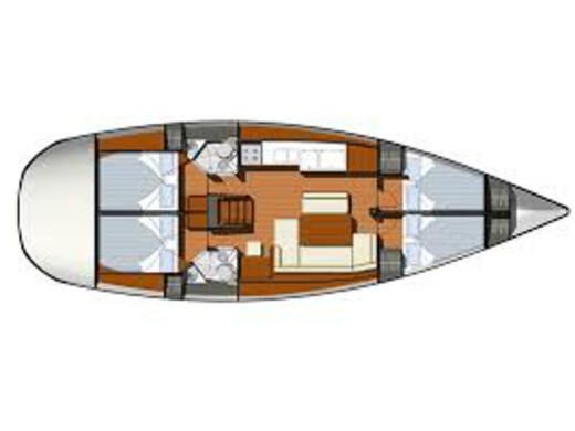 Sailboat Jeanneau Sun Odyssey 44i Plattegrond van de boot