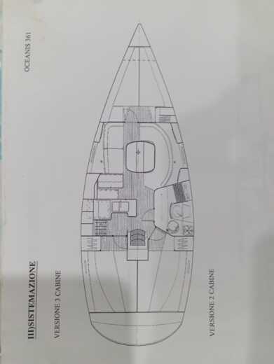 Sailboat Beneteau Oceanis 361 Clipper Plano del barco