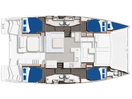 Catamaran  Leopard 45  Planimetria della barca