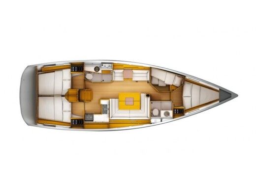 Sailboat Jeanneau Sun Odyssey 449 Boot Grundriss