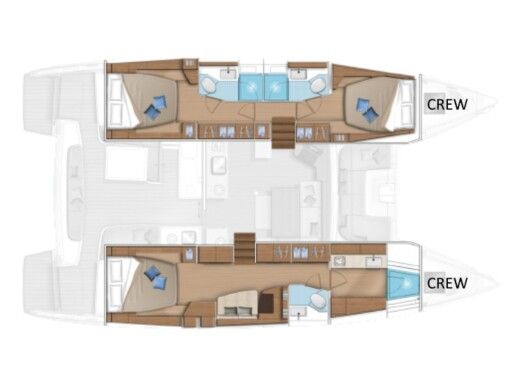 Catamaran Lagoon Lagoon 46 Plattegrond van de boot
