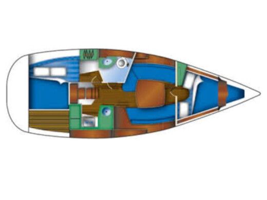 Sailboat JEANNEAU SUN ODYSSEY 32 Plattegrond van de boot