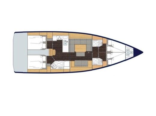 Sailboat Bavaria C45 Boot Grundriss