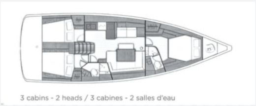 Sailboat Beneteau oceanis 45 Planta da embarcação