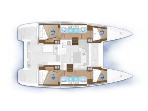 Catamaran Lagoon 40 Plattegrond van de boot