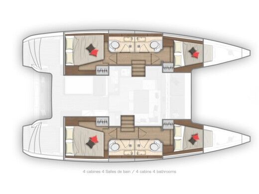 Catamaran Lagoon Lagoon 40 Boot Grundriss