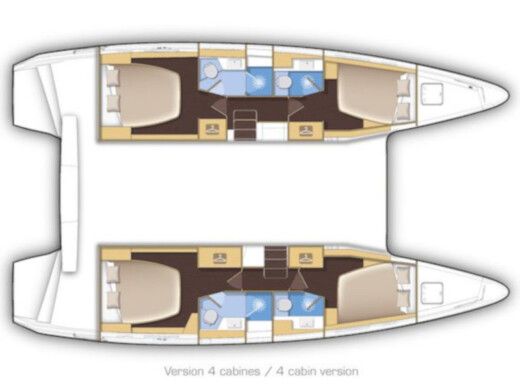 Catamaran LAGOON 42 4 Cabinas Plattegrond van de boot