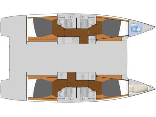 Catamaran  Astréa 42 Plattegrond van de boot