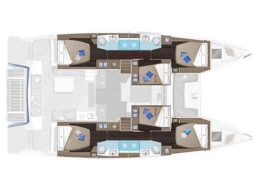 Catamaran  Lagoon 51- 6 cab Boat layout