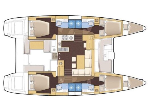 Catamaran  Lagoon 450F Boat design plan