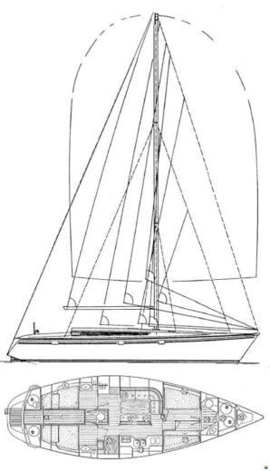 Sailboat Jeanneau Sun Kiss 45 Boot Grundriss