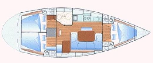 Sailboat Bavaria 37 Boat layout