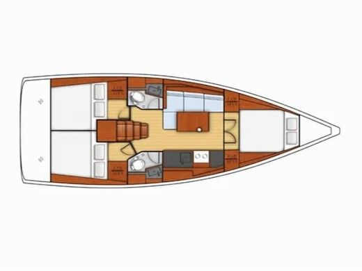 Sailboat  Oceanis 38.1 Plattegrond van de boot