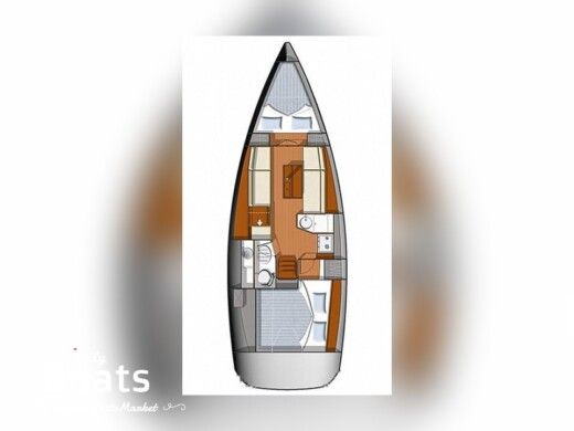 Sailboat Jeanneau sun odyssey 33i Planimetria della barca