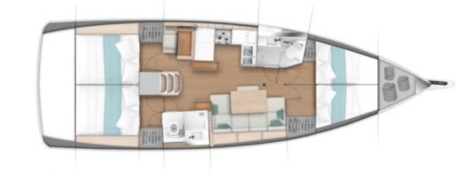 Sailboat Jeanneau Sun Odyssey 440 Boot Grundriss
