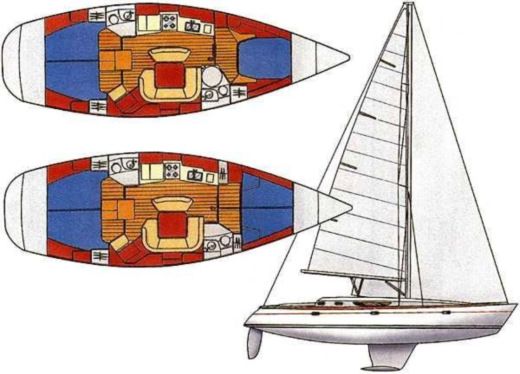 Sailboat Jeanneau Sun Odyssey 45.2 Plan du bateau