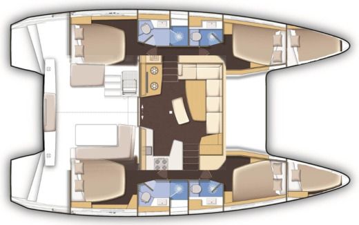 Catamaran Lagoon Lagoon 42 Boot Grundriss
