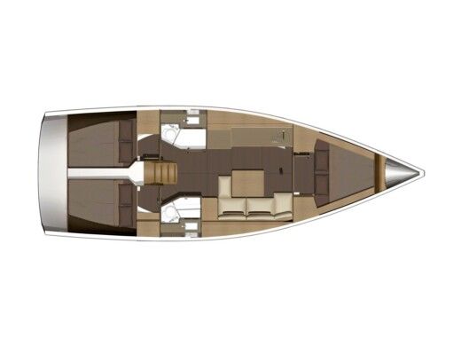 Sailboat DUFOUR 382 Plattegrond van de boot