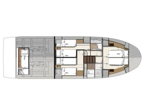 Motorboat Jeanneau Prestige 46 Fly boat plan