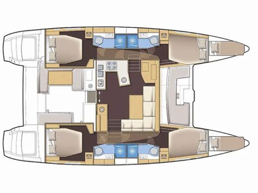 Catamaran  Lagoon 450 F Boot Grundriss