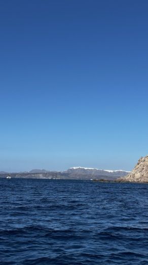 Santorini Without license SANTORINI BLACK BOAT alt tag text