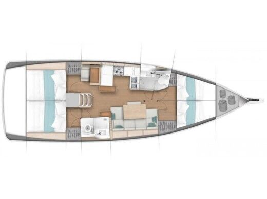 Sailboat Jeanneau Sun Odyssey 440 Planimetria della barca