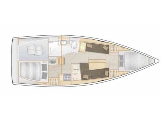 Sailboat  Hanse 348 Plano del barco