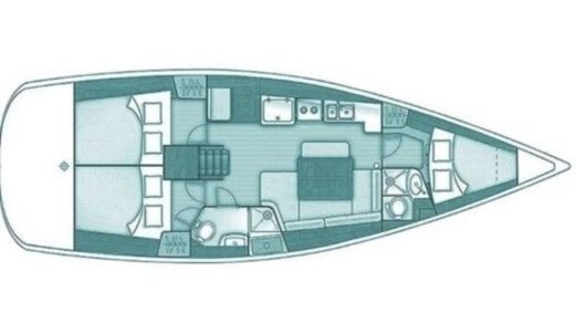 Sailboat Beneteau Oceanis 40 Plattegrond van de boot