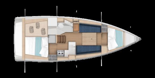Sailboat Jeanneau Sun Odyssey 350 Plano del barco