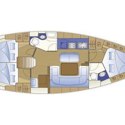 Sailboat Bavaria 40 Cruiser Boot Grundriss