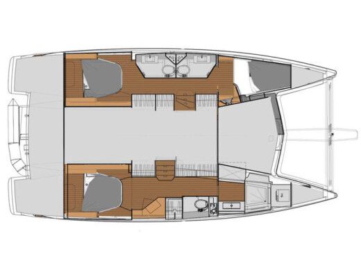 Catamaran  Lucia 40 (3cab) Boat layout