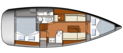 Sailboat Jeanneau Sun Odyssey 33i Boat layout