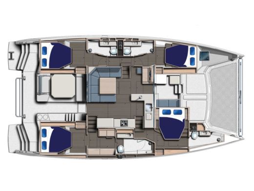 Catamaran  Moorings 5000-5/4 Boat layout