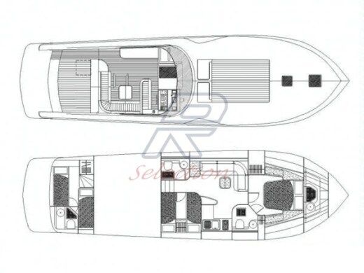 Motor Yacht Rizzardi 50 top line Planimetria della barca